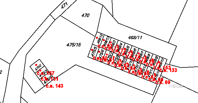 Rumburk 2-Horní Jindřichov 61, Rumburk na parcele st. 475/6 v KÚ Horní Jindřichov, Katastrální mapa