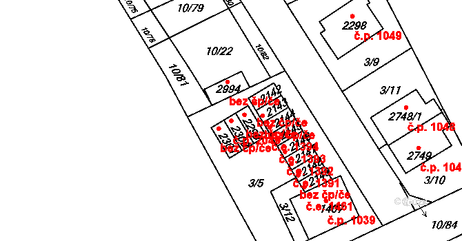 Sezimovo Ústí 2049 na parcele st. 2300 v KÚ Sezimovo Ústí, Katastrální mapa