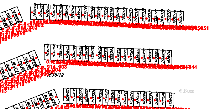 Teplické Předměstí 934,954, Bílina na parcele st. 1636/200 v KÚ Bílina, Katastrální mapa