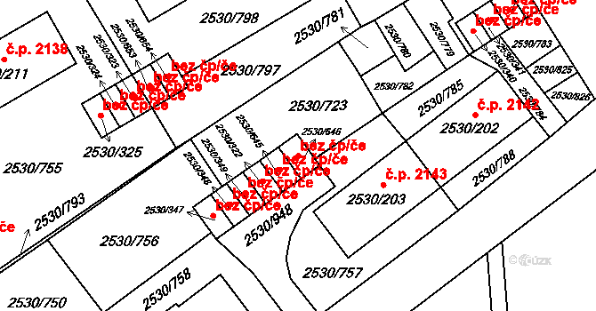Opava 38095629 na parcele st. 2530/646 v KÚ Opava-Předměstí, Katastrální mapa
