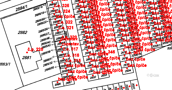 Orlová 38228629 na parcele st. 2895 v KÚ Horní Lutyně, Katastrální mapa