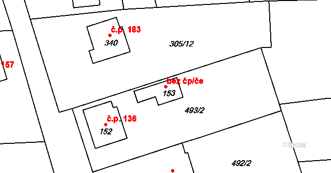 Rybnice 40241629 na parcele st. 153 v KÚ Rybnice u Kaznějova, Katastrální mapa