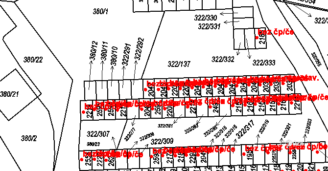 Trhové Sviny 40565629 na parcele st. 2202 v KÚ Trhové Sviny, Katastrální mapa