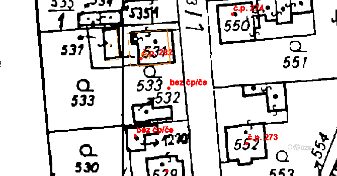 Volduchy 40669629 na parcele st. 532 v KÚ Volduchy, Katastrální mapa
