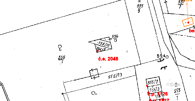 Dobšice 2048 na parcele st. 556/3 v KÚ Dobšice u Znojma, Katastrální mapa