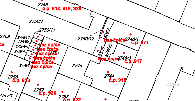České Budějovice 46913629 na parcele st. 2746/2 v KÚ České Budějovice 3, Katastrální mapa