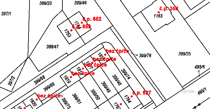 Ostrava 49320629 na parcele st. 1816 v KÚ Heřmanice, Katastrální mapa