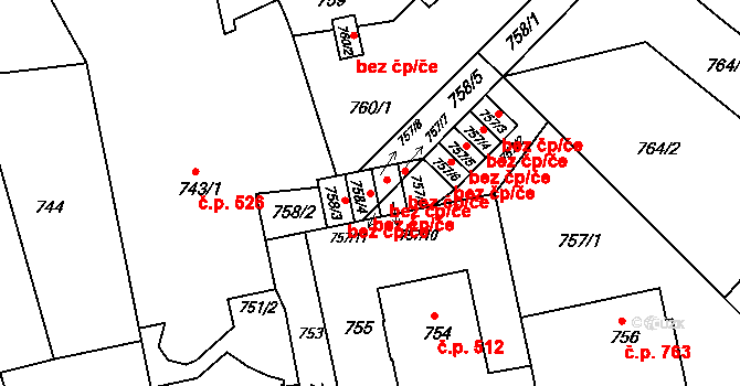 Liberec 49534629 na parcele st. 758/4 v KÚ Liberec, Katastrální mapa
