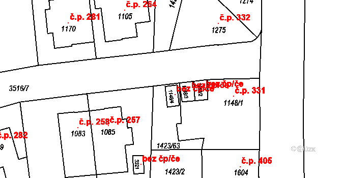 Klatovy 50071629 na parcele st. 1148/4 v KÚ Klatovy, Katastrální mapa