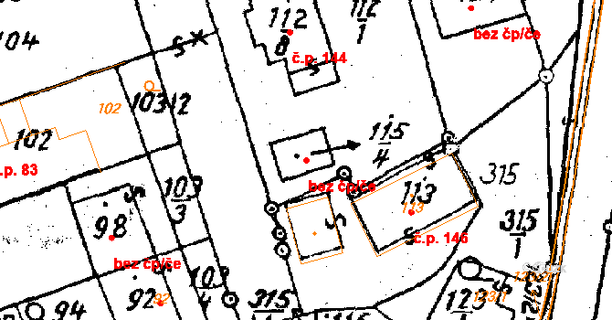 Dolní Heřmanice 82310629 na parcele st. 115/4 v KÚ Dolní Heřmanice, Katastrální mapa