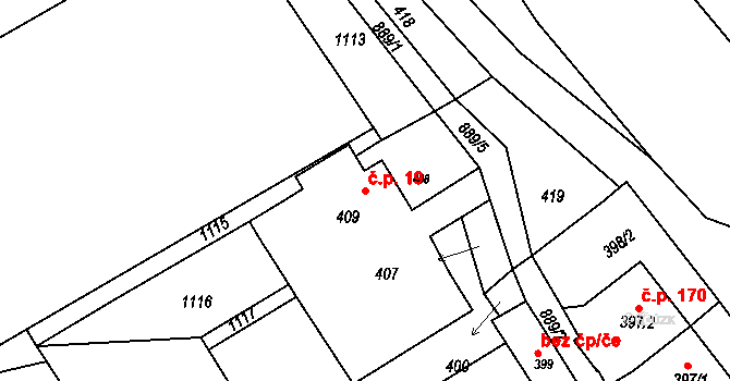 Stachovice 19, Fulnek na parcele st. 409 v KÚ Stachovice, Katastrální mapa