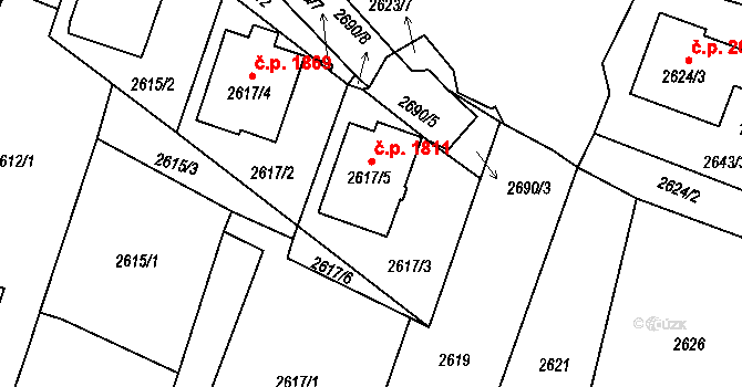 Tachov 1811 na parcele st. 2617/5 v KÚ Tachov, Katastrální mapa