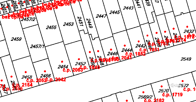 Královo Pole 1993, Brno na parcele st. 2448 v KÚ Královo Pole, Katastrální mapa