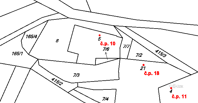 Klisín 10, Milevsko na parcele st. 5 v KÚ Klisín, Katastrální mapa