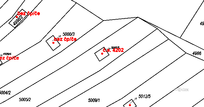 Znojmo 4202 na parcele st. 5005/5 v KÚ Znojmo-město, Katastrální mapa