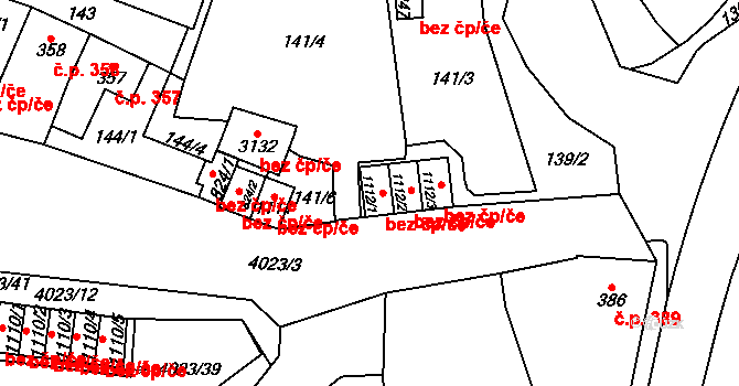 Horní Slavkov 38543630 na parcele st. 1112/1 v KÚ Horní Slavkov, Katastrální mapa