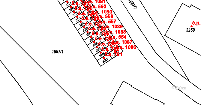 Náchod 782 na parcele st. 3264 v KÚ Náchod, Katastrální mapa