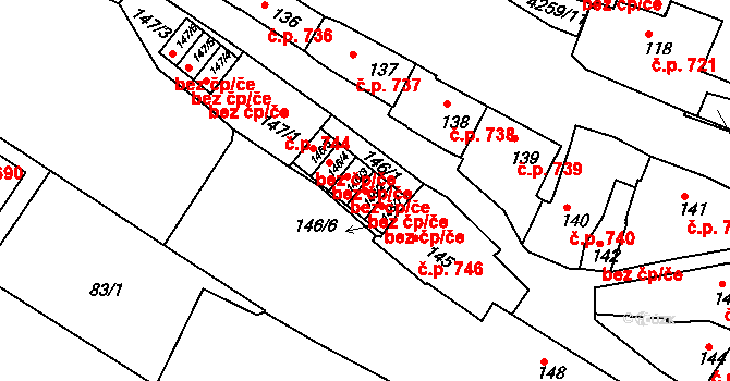 Moravské Budějovice 40162630 na parcele st. 146/2 v KÚ Moravské Budějovice, Katastrální mapa