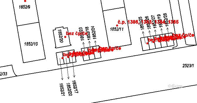 Praha 41522630 na parcele st. 1852/24 v KÚ Vršovice, Katastrální mapa