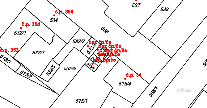 Opava 43796630 na parcele st. 515/6 v KÚ Opava-Město, Katastrální mapa