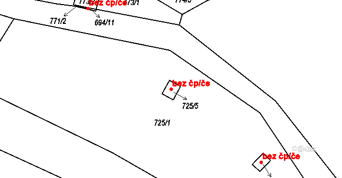 Proboštov 45109630 na parcele st. 725/5 v KÚ Proboštov u Teplic, Katastrální mapa