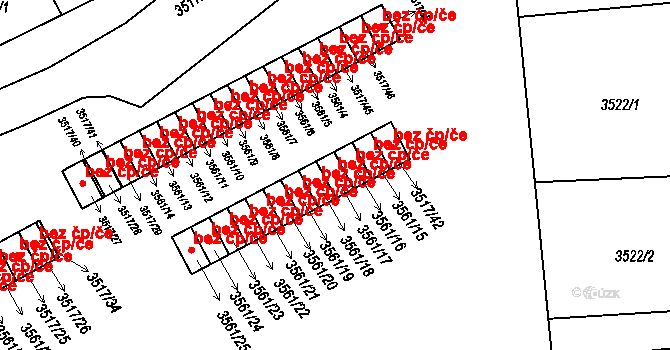 Krnov 45607630 na parcele st. 3561/17 v KÚ Krnov-Horní Předměstí, Katastrální mapa