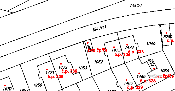 Třebíč 49073630 na parcele st. 7624 v KÚ Třebíč, Katastrální mapa
