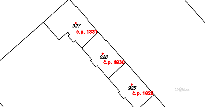 Přerov I-Město 1830, Přerov na parcele st. 926 v KÚ Přerov, Katastrální mapa