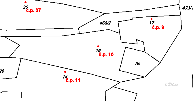 Zdeslavice 10, Černíny na parcele st. 16 v KÚ Zdeslavice u Černín, Katastrální mapa