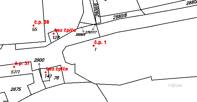 Panská Lhota 1, Brtnice na parcele st. 1 v KÚ Panská Lhota, Katastrální mapa