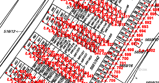 Jihlava 538 na parcele st. 5661/211 v KÚ Jihlava, Katastrální mapa