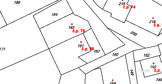 Janovice 65, Rýmařov na parcele st. 161 v KÚ Janovice u Rýmařova, Katastrální mapa