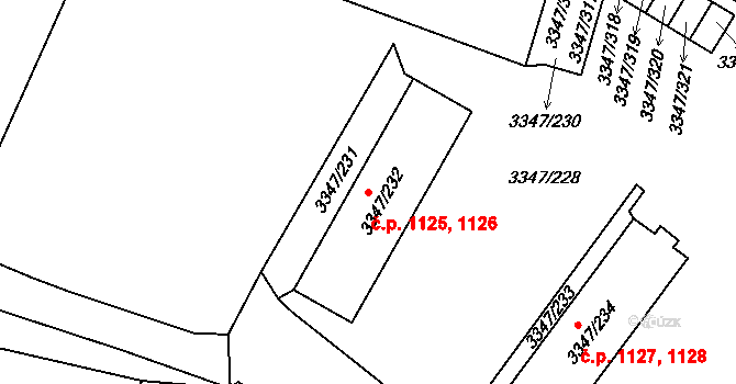 Mikulov 1125,1126 na parcele st. 3347/232 v KÚ Mikulov na Moravě, Katastrální mapa