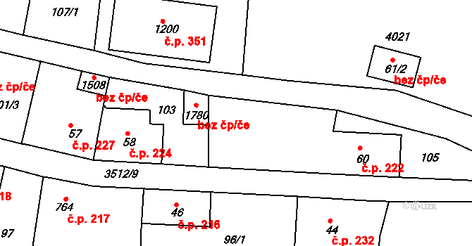 Cvikov I 223, Cvikov na parcele st. 59 v KÚ Cvikov, Katastrální mapa