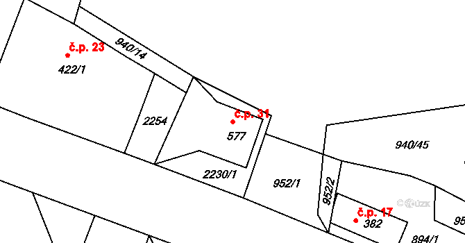 Staňkova Lhota 31, Sobotka na parcele st. 577 v KÚ Staňkova Lhota, Katastrální mapa