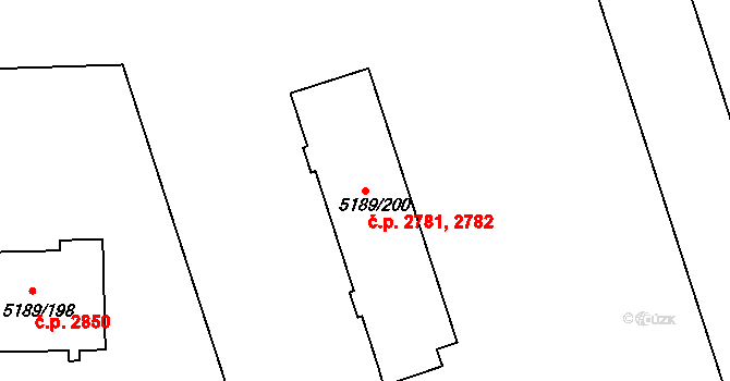 Frýdek 2781,2782, Frýdek-Místek na parcele st. 5189/200 v KÚ Frýdek, Katastrální mapa