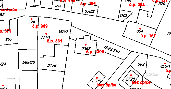 Třebechovice pod Orebem 1305 na parcele st. 2368 v KÚ Třebechovice pod Orebem, Katastrální mapa