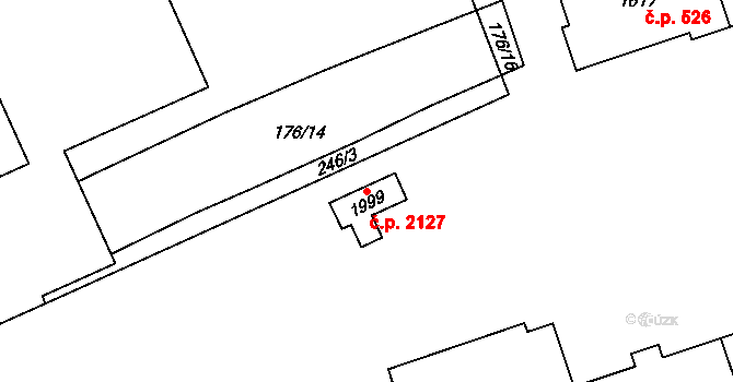 Nový Jičín 2127 na parcele st. 1999 v KÚ Nový Jičín-Horní Předměstí, Katastrální mapa