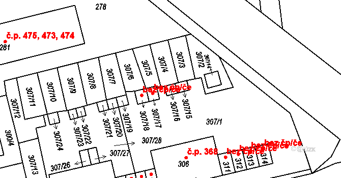 Velké Opatovice 38305631 na parcele st. 307/16 v KÚ Velké Opatovice, Katastrální mapa