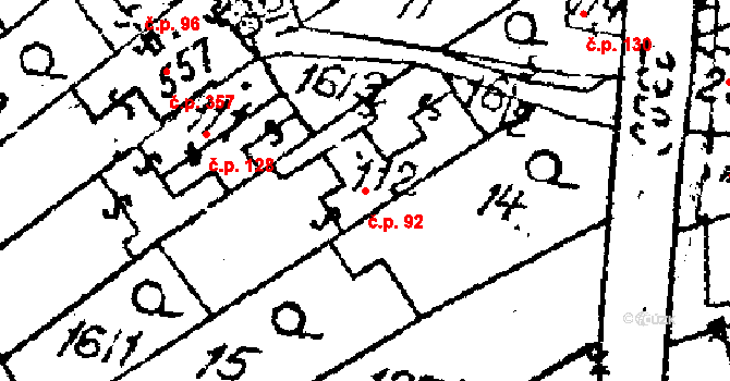 Habrovany 92 na parcele st. 112 v KÚ Habrovany, Katastrální mapa