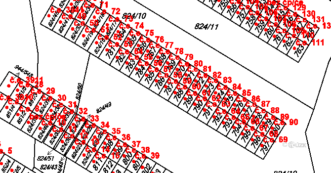 Šumbark 59, Havířov na parcele st. 787 v KÚ Šumbark, Katastrální mapa