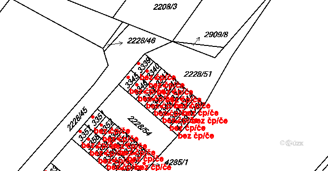 Rokycany 40674631 na parcele st. 3342 v KÚ Rokycany, Katastrální mapa