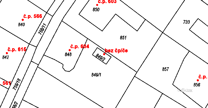 Studénka 42595631 na parcele st. 849/2 v KÚ Studénka nad Odrou, Katastrální mapa