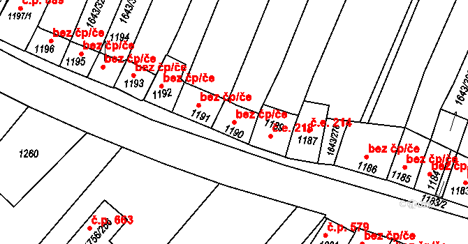 Drnholec 43179631 na parcele st. 1190 v KÚ Drnholec, Katastrální mapa