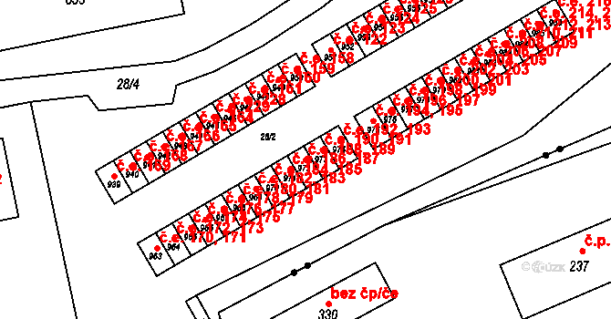 Jílové 43272631 na parcele st. 972 v KÚ Jílové u Děčína, Katastrální mapa