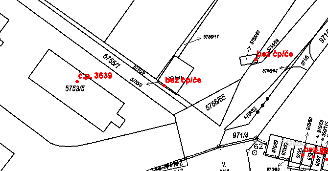 Znojmo 43382631 na parcele st. 5756/41 v KÚ Znojmo-město, Katastrální mapa