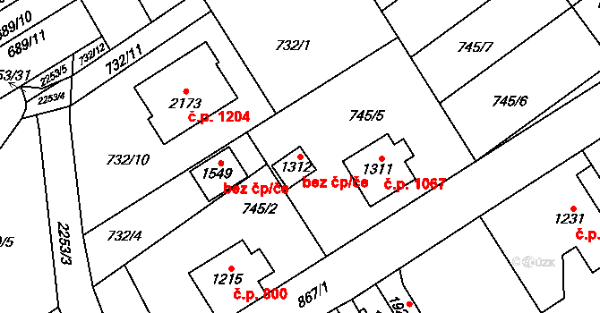 Lomnice nad Popelkou 44742631 na parcele st. 1312 v KÚ Lomnice nad Popelkou, Katastrální mapa