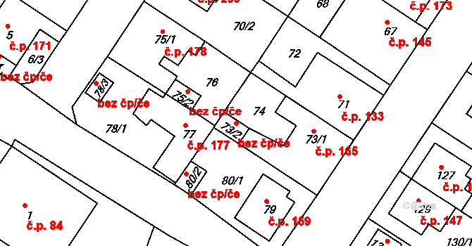 Teplice 45129631 na parcele st. 73/2 v KÚ Prosetice, Katastrální mapa
