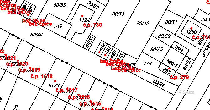 Pardubice 46715631 na parcele st. 493 v KÚ Studánka, Katastrální mapa