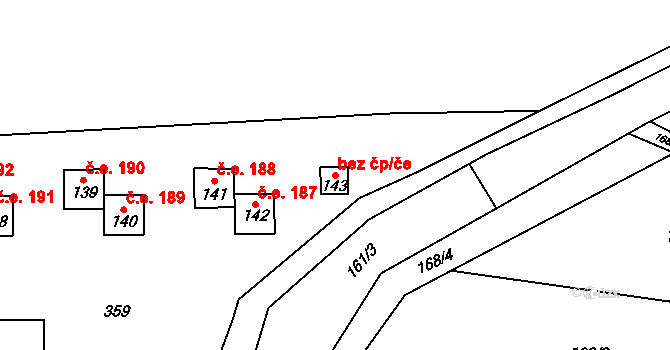 Blažejov 47545631 na parcele st. 143 v KÚ Malý Ratmírov, Katastrální mapa